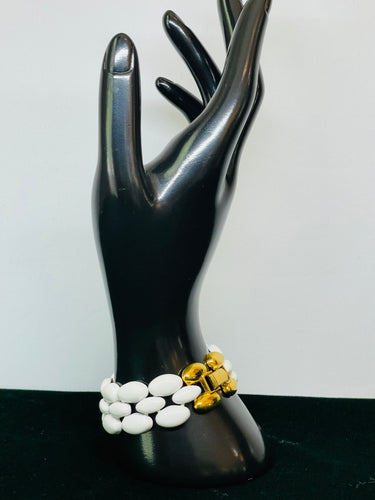 Napier White and Gold Bracelet